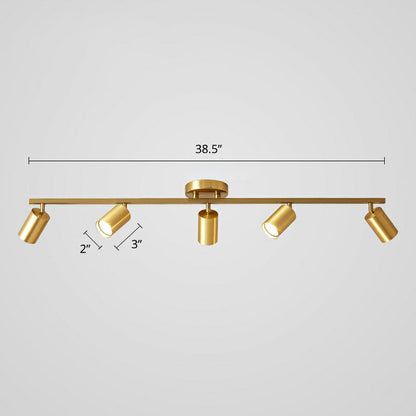 Minimalistisk LED Taklampa med Guld Tubulär Skena och Metalls.k.s.