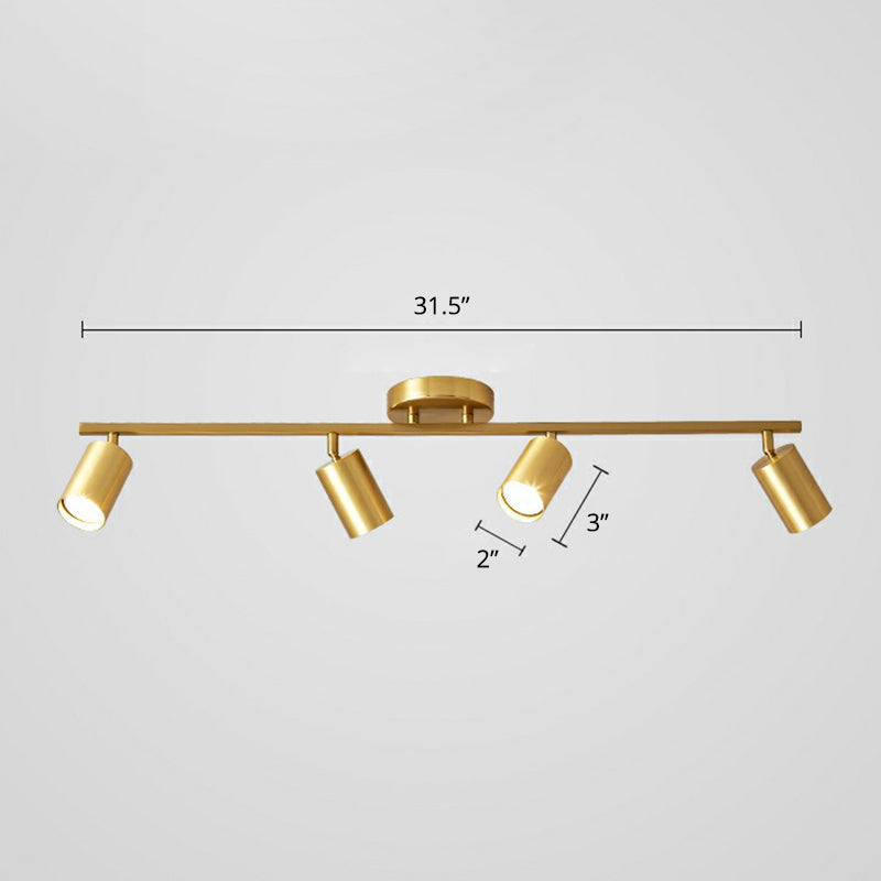 Minimalistisk LED Taklampa med Guld Tubulär Skena och Metalls.k.s.