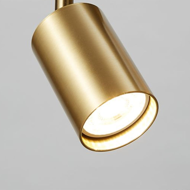 Minimalistisk LED Taklampa med Guld Tubulär Skena och Metalls.k.s.
