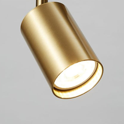 Minimalistisk LED Taklampa med Guld Tubulär Skena och Metalls.k.s.