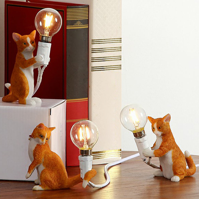 Kattunge Nattlampa - Dekorativ Barnrum Bordslampa