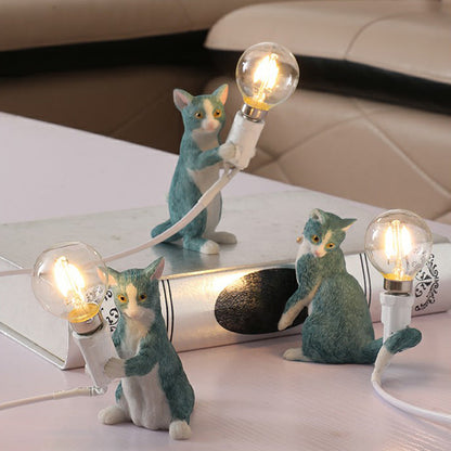 Kattunge Nattlampa - Dekorativ Barnrum Bordslampa