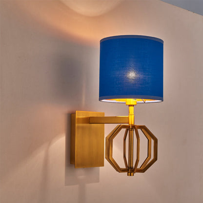 Kungabluetooth vägglykta - Modern vägglampa med tygskärm