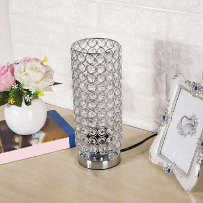 Kristallbordslampa - Modern Nattljus med Kromfinish