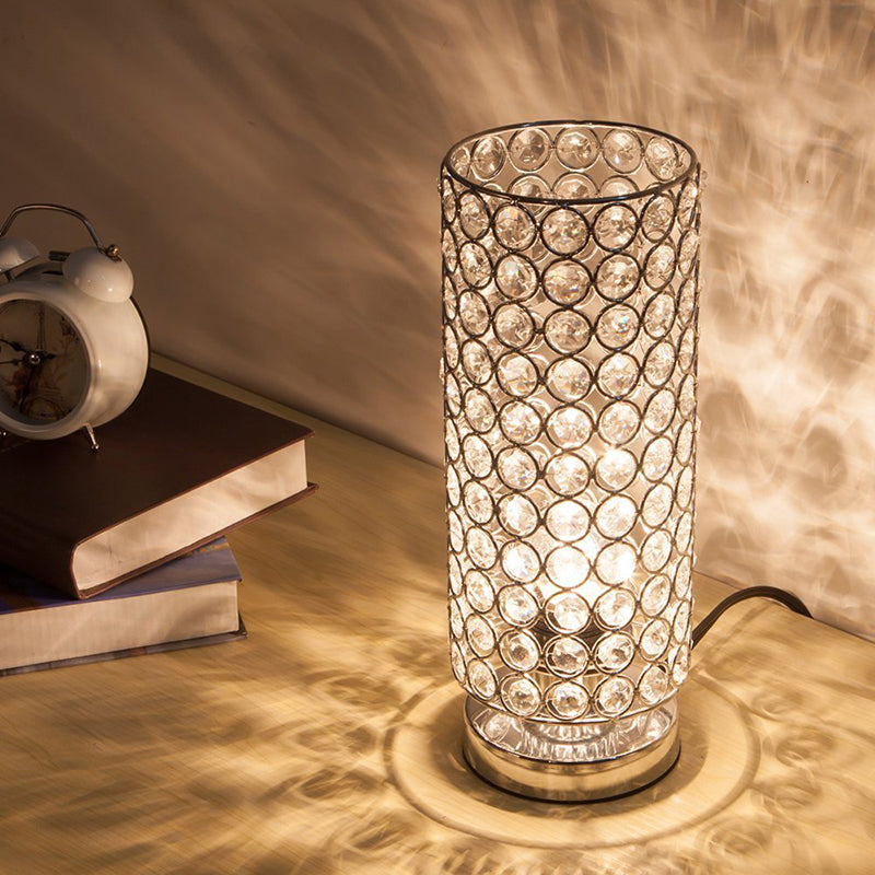 Kristallbordslampa - Modern Nattljus med Kromfinish