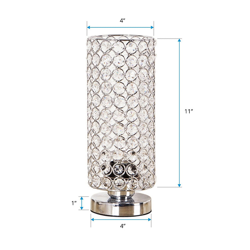 Kristallbordslampa - Modern Nattljus med Kromfinish