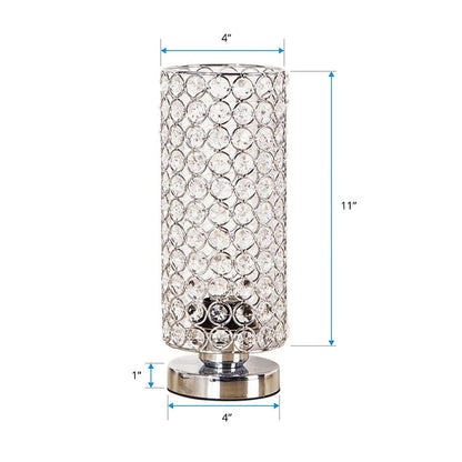 Kristallbordslampa - Modern Nattljus med Kromfinish