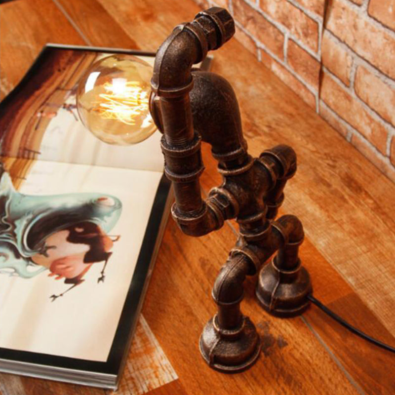 Industrieel Heracles Robot Tafellampa - Retro Nattlampa i Brons