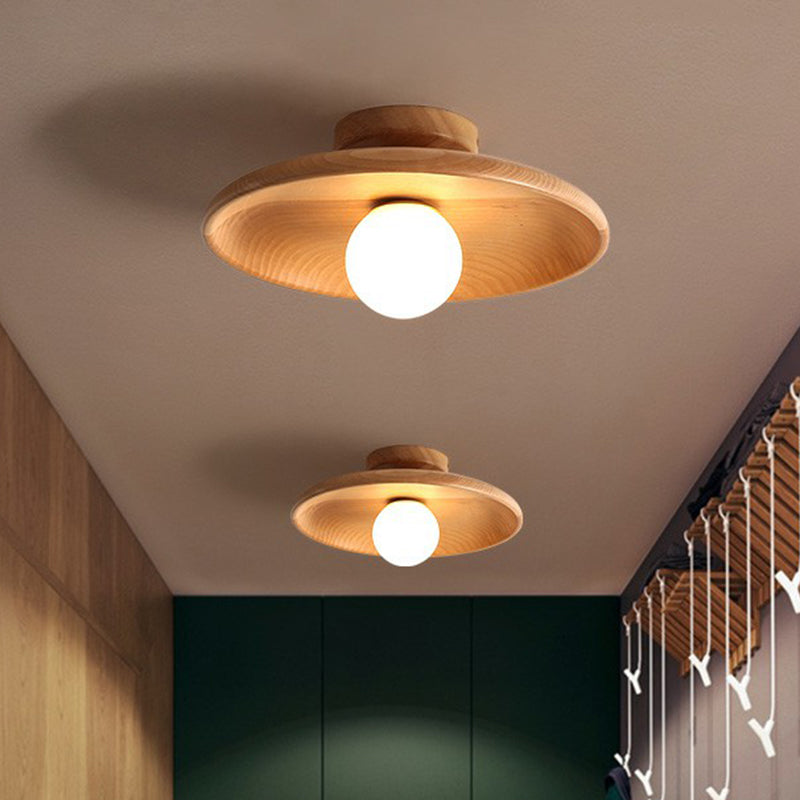 Plafondlampa Cirkelformad Minimalistisk Trä 1 Ljuspunkt