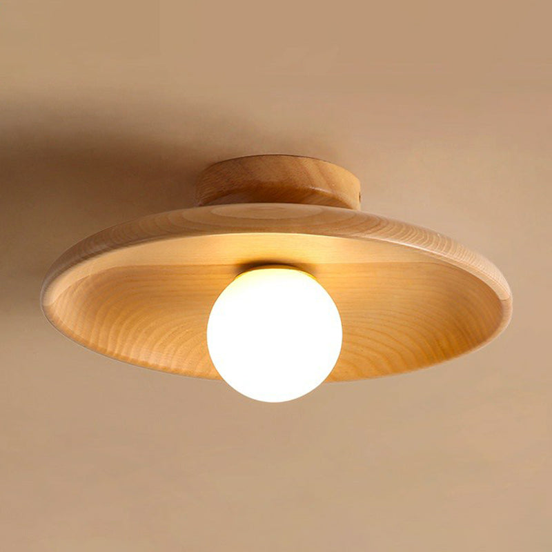 Plafondlampa Cirkelformad Minimalistisk Trä 1 Ljuspunkt