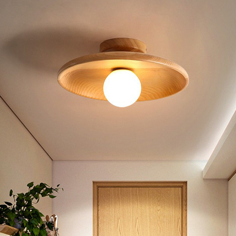 Plafondlampa Cirkelformad Minimalistisk Trä 1 Ljuspunkt
