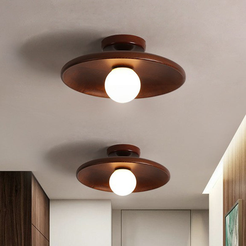 Plafondlampa Cirkelformad Minimalistisk Trä 1 Ljuspunkt