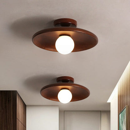Plafondlampa Cirkelformad Minimalistisk Trä 1 Ljuspunkt