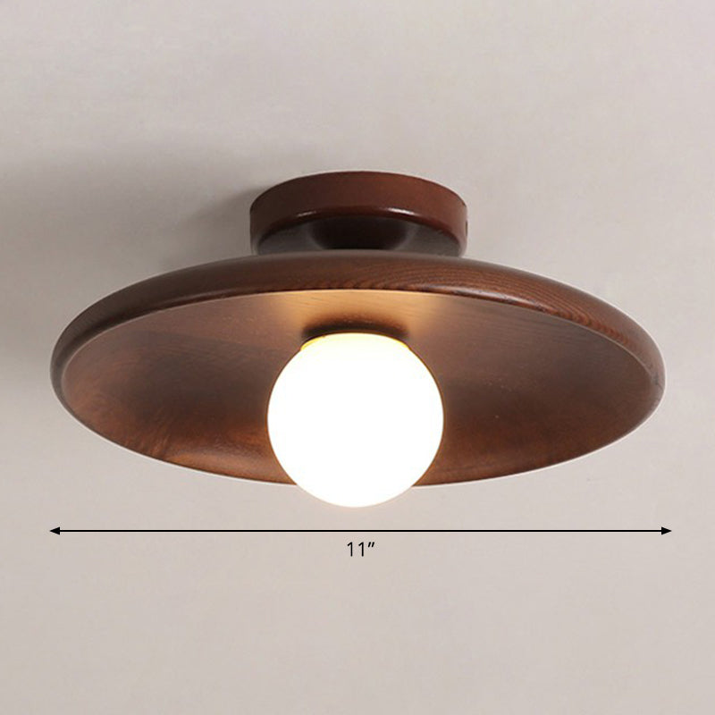 Plafondlampa Cirkelformad Minimalistisk Trä 1 Ljuspunkt