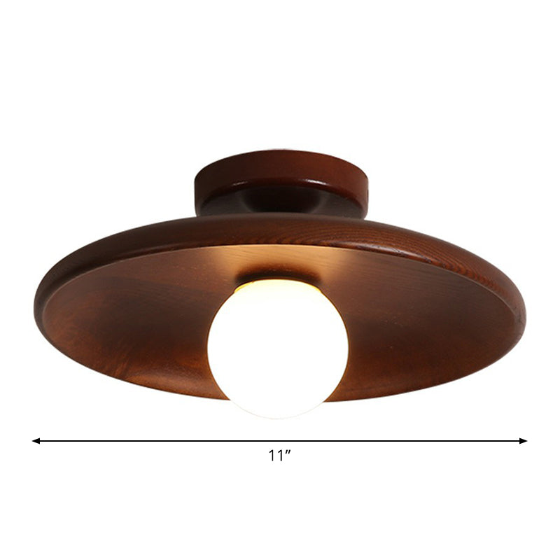 Plafondlampa Cirkelformad Minimalistisk Trä 1 Ljuspunkt
