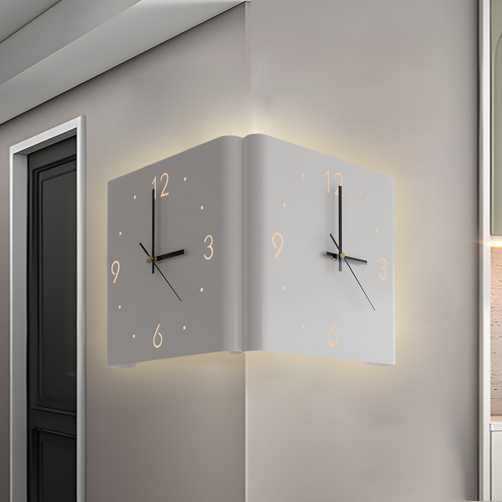 Väggklocka Modern Tyst LED Metall Fyrkantig
