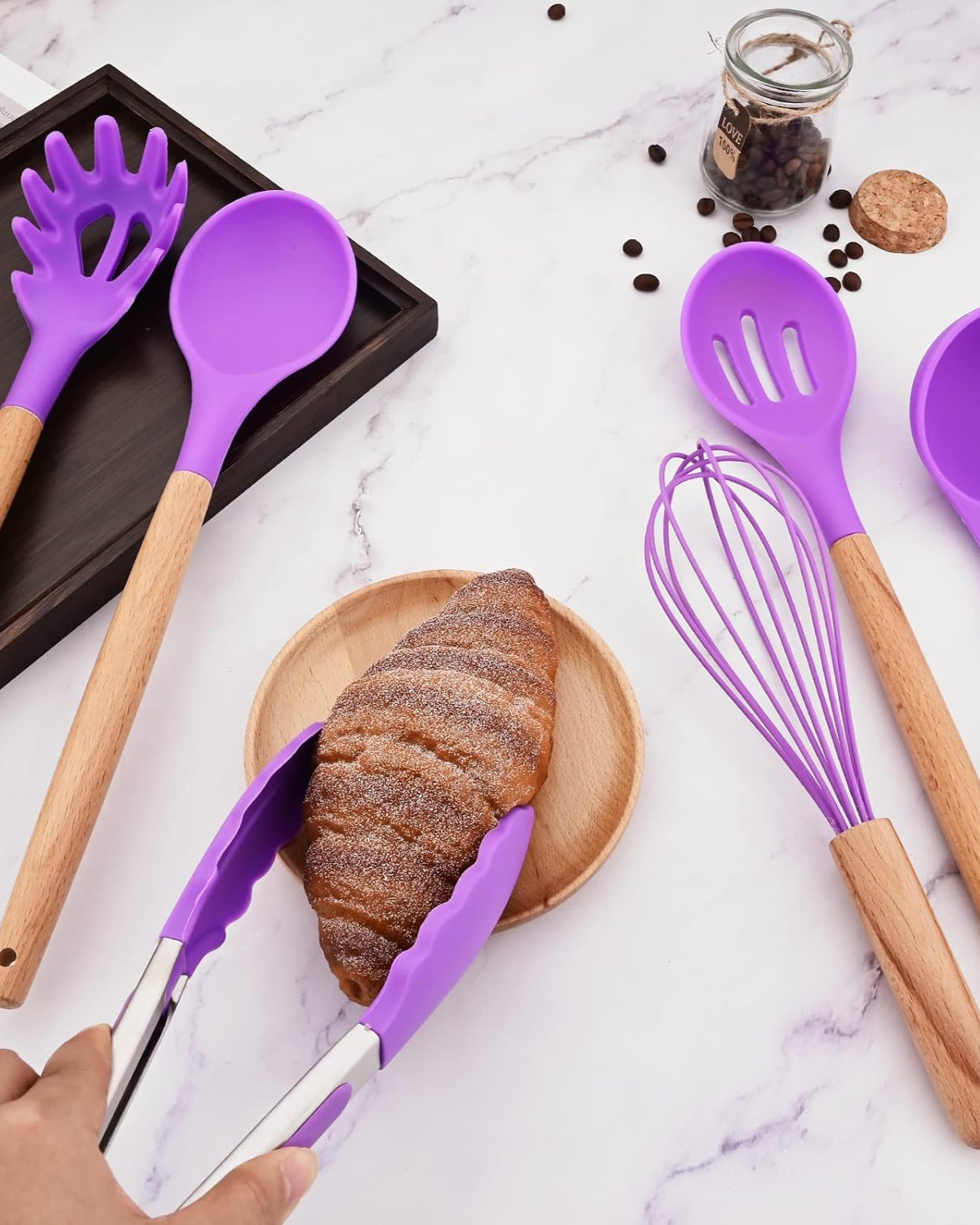 Carvallo – Miljövänligt Silikon Kökset med Bambu Handtag (12-delar)