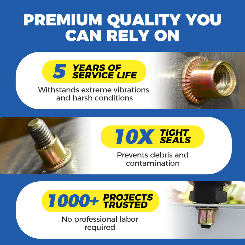 Carvallo - Platt huvud gängad mutter nitar mutter uppsättning