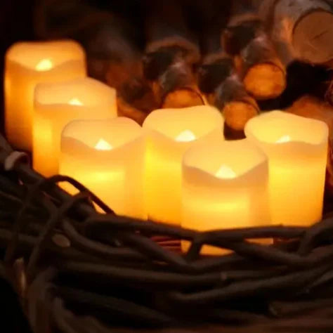 Halloween &amp; Jul LED Teeljus Set – 24 flamefria ljus med glitter &amp; varmt ljus