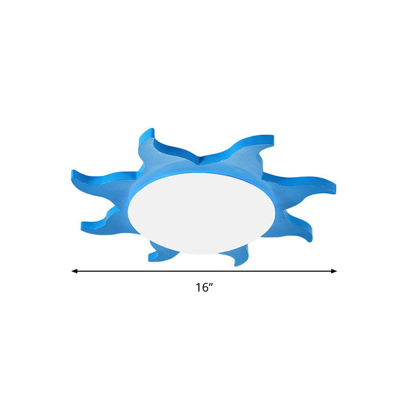 Zonformad Spolplafondslampa - Tecknad Trä Akrylpannekapslampe för Förskolan