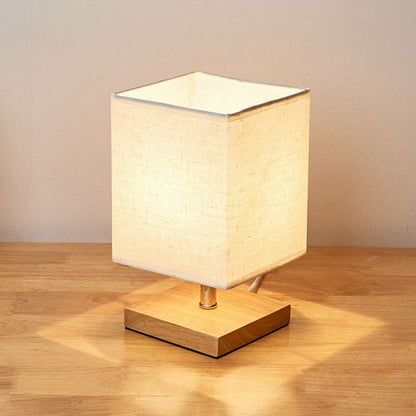 Maanlinnen - Minimalistisk Bordslampa av Lin och Trä