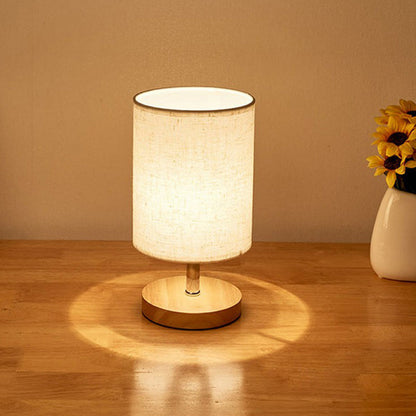LinnenHout - Minimalistisk Bordslampa av Lin och Trä