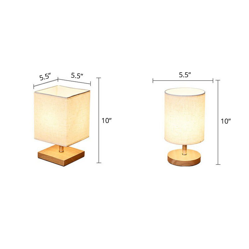 LinnenHout - Minimalistisk Bordslampa av Lin och Trä