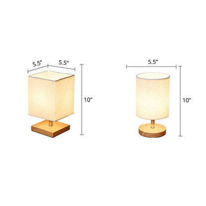 Maanlinnen - Minimalistisk Bordslampa av Lin och Trä