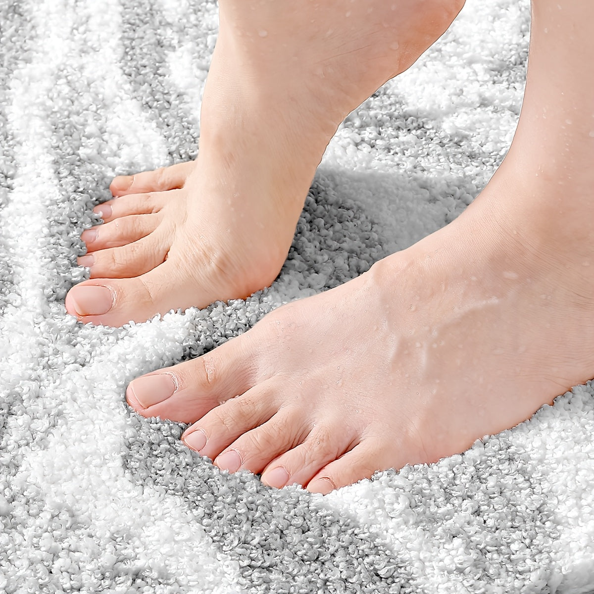 Fluffig Flocking Badmatta – Absorberande och Mjuk för Badrum eller Kök