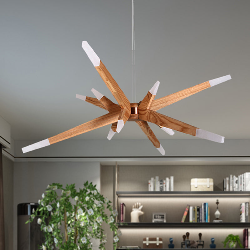 Starlite – Tidsenlig Sputnik Trä Kronlampa med LED Belysning