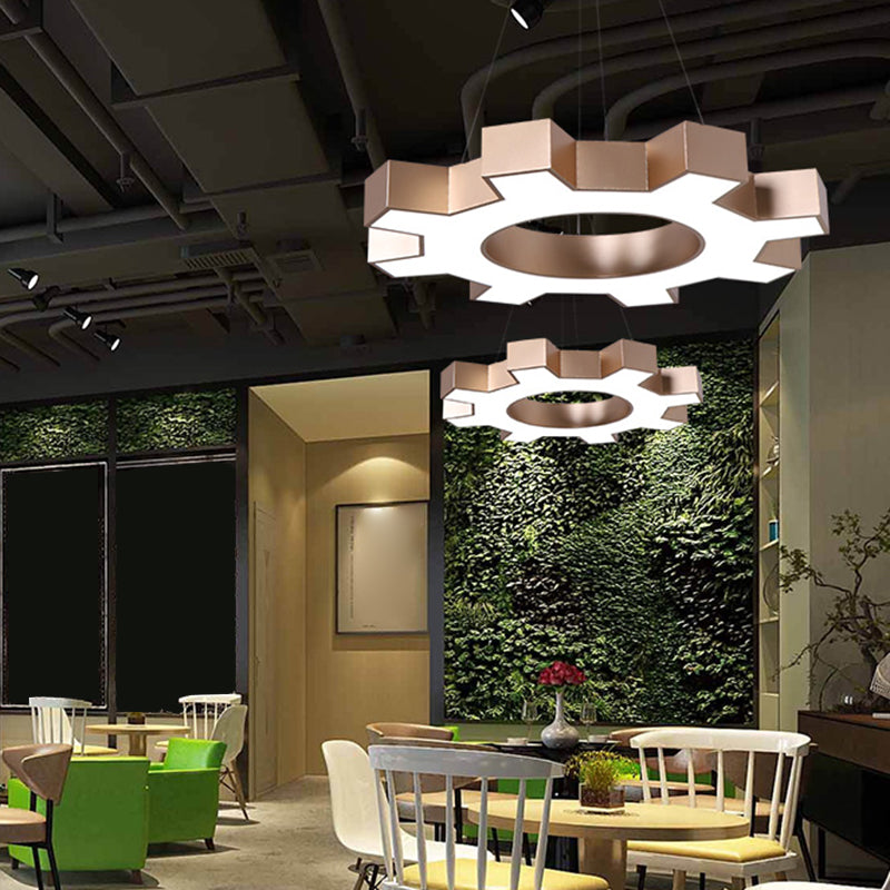 Vägglampa i Gear Form - Metallisk Modern Stil LED Hängande Lamparmatur