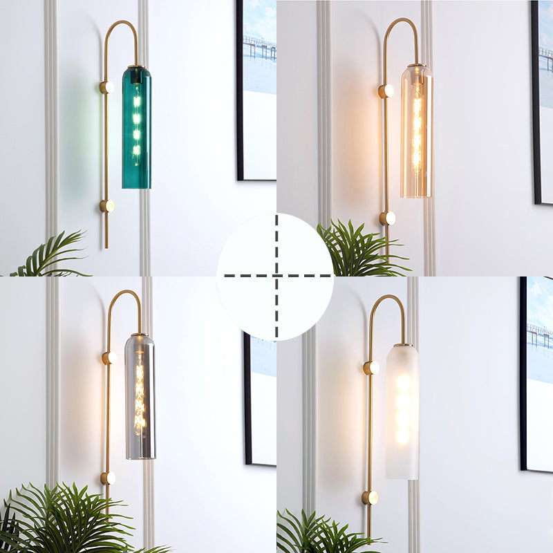 Vägglampa Modern Glas Metall Väggsänkare