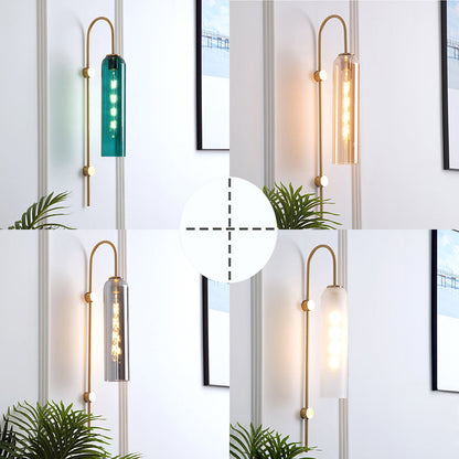 Vägglampa Modern Glas Metall Väggsänkare