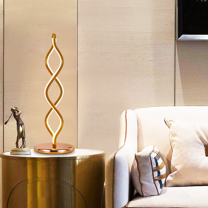 GoldWave - Art Deco LED Bordslista med Guldvågig Remsa