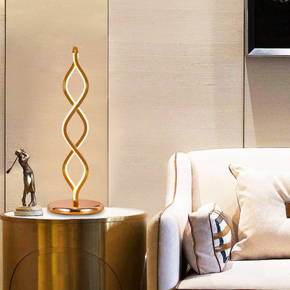 GoldWave - Art Deco LED Bordslista med Guldvågig Remsa