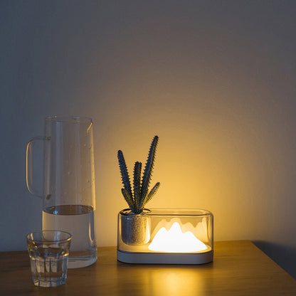 MountainLight - Konstnärlig Uppladdningsbar LED Bordslampa med Förvaringskopp