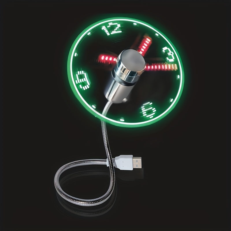 USB Skrivbordsfläkt med LED Klockdisplay