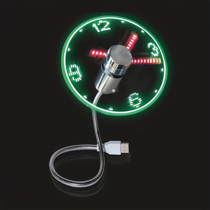 USB Skrivbordsfläkt med LED Klockdisplay