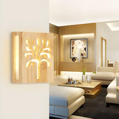 LumoWood Light - Modern LED-vägglampa i massivt trä