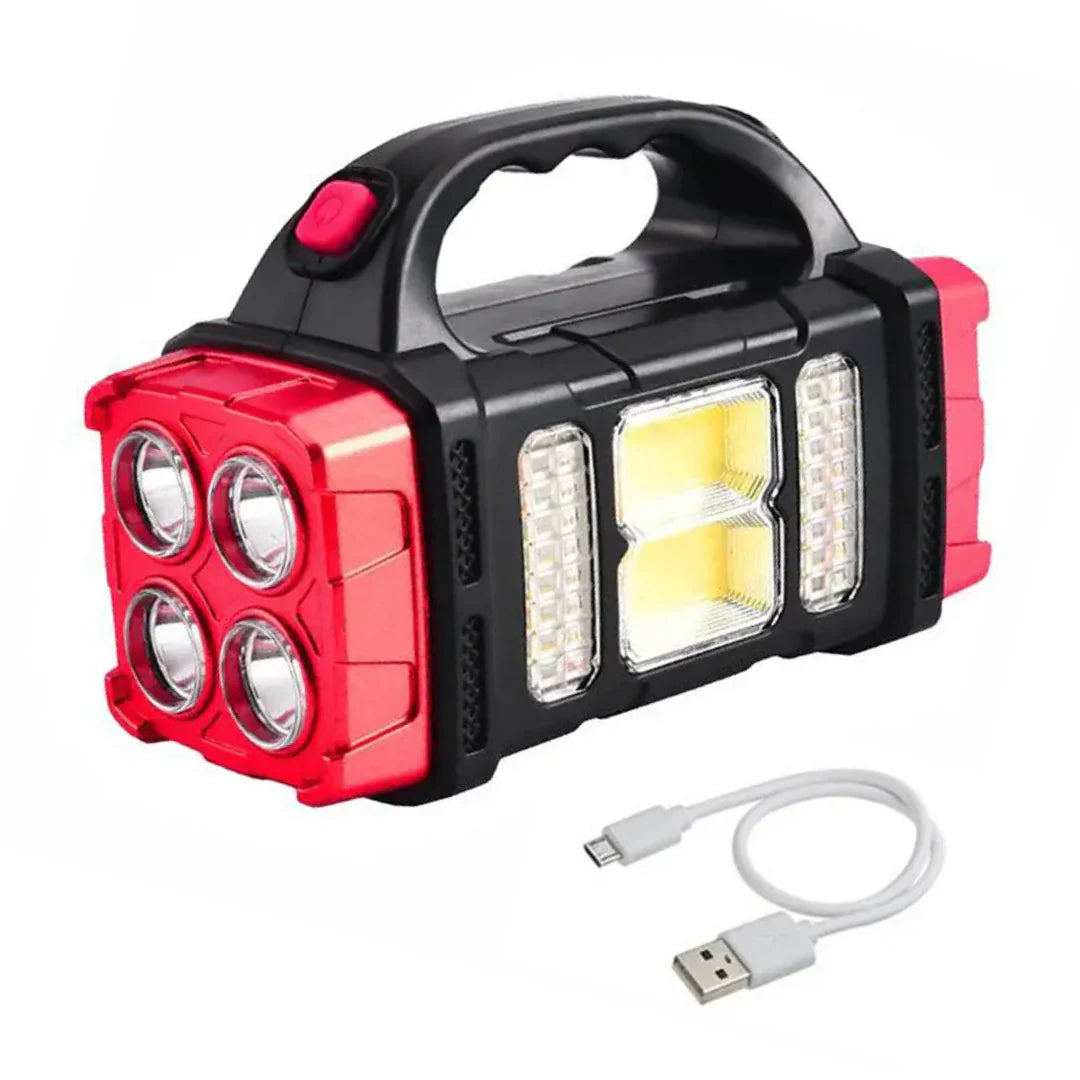 3-i-1 Nödlampa med USB-laddning och bärhandtag
