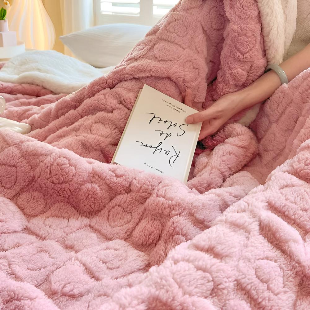 Ultra-Mjuk Sherpa Fleece Filt – Moln Värme Mysigt Komfort Pläd