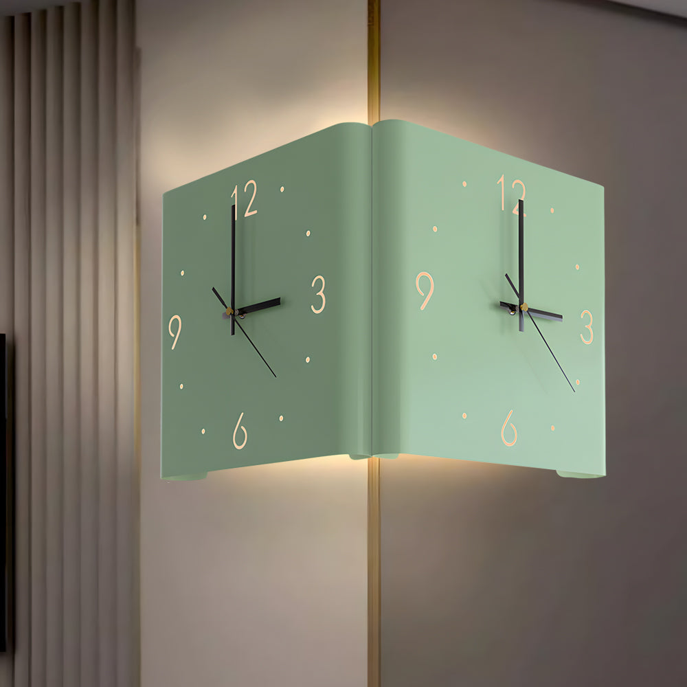 Väggklocka Modern Tyst LED Metall Fyrkantig