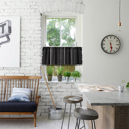 Svart mönster frans lager gardin