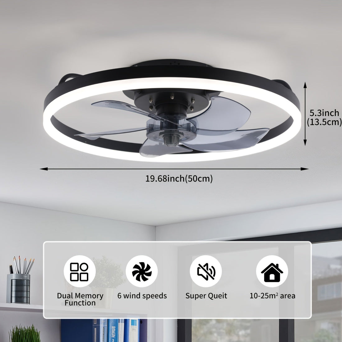 SilentBreeze 50 cm Takfläkt – Stilren och energieffektiv