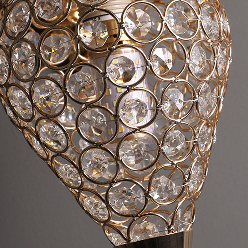 Brons Häst Vägglampa - Vintage Vägglampa med Kristallskugga