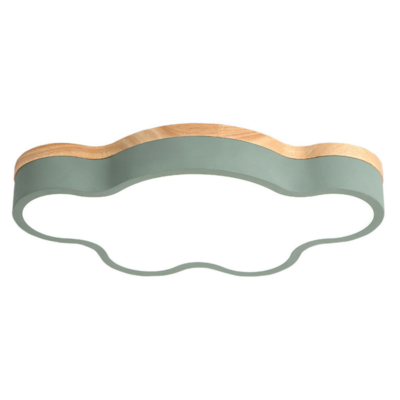 CloudLight – Akryl Moln LED Taklampa med Träöverdrag