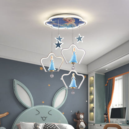 PrincessHänglampa - Cartoon LED Akrylupphängd Lampa för Flickrum