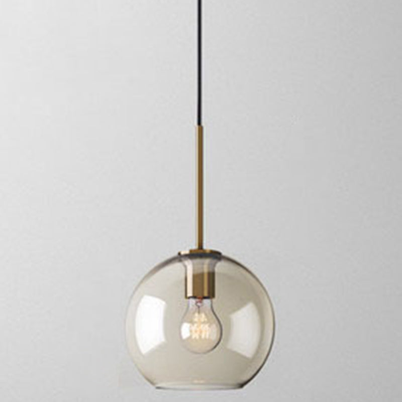 Hänglampa Kognak Glas Modern Minimalistisk 1-Ljuskälla Belysning För Matbord