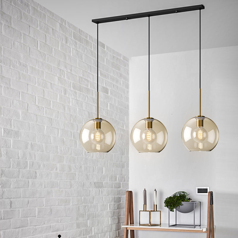 Hänglampa Kognak Glas Modern Minimalistisk 1-Ljuskälla Belysning För Matbord