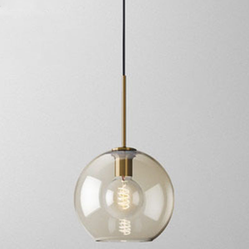 Hänglampa Kognak Glas Modern Minimalistisk 1-Ljuskälla Belysning För Matbord